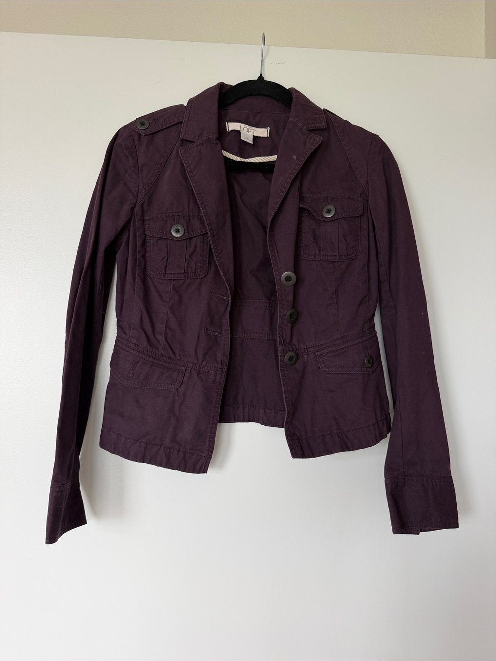 Ann Taylor Plum Utility Jacket